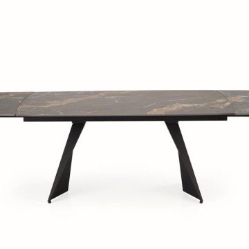 Фото5.Розкладний стіл ARMANI, чорний мармур / чорний (2 шт. = 1 шт.)